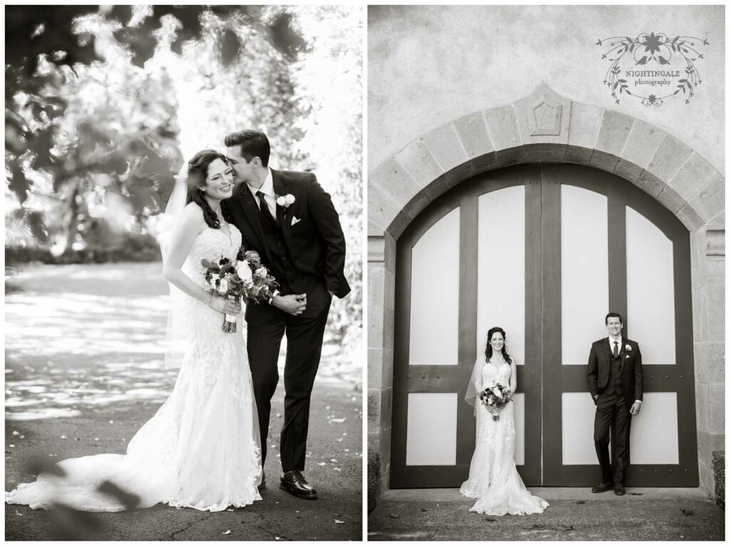 artistic black and white wedding portraits in napa