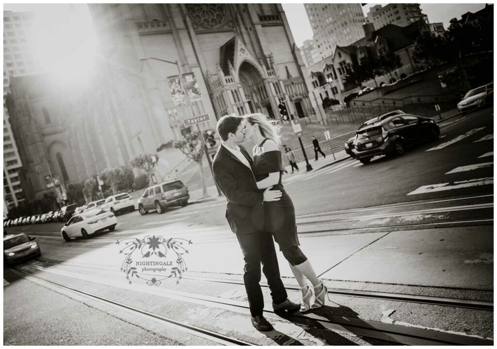 Engagement photos with Grace Cathedral in San Francisco