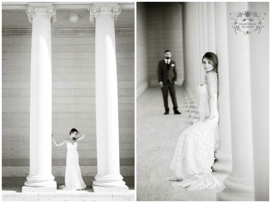 Wedding portraits after Cliff House wedding at the Legion of Honor in San  Francisco