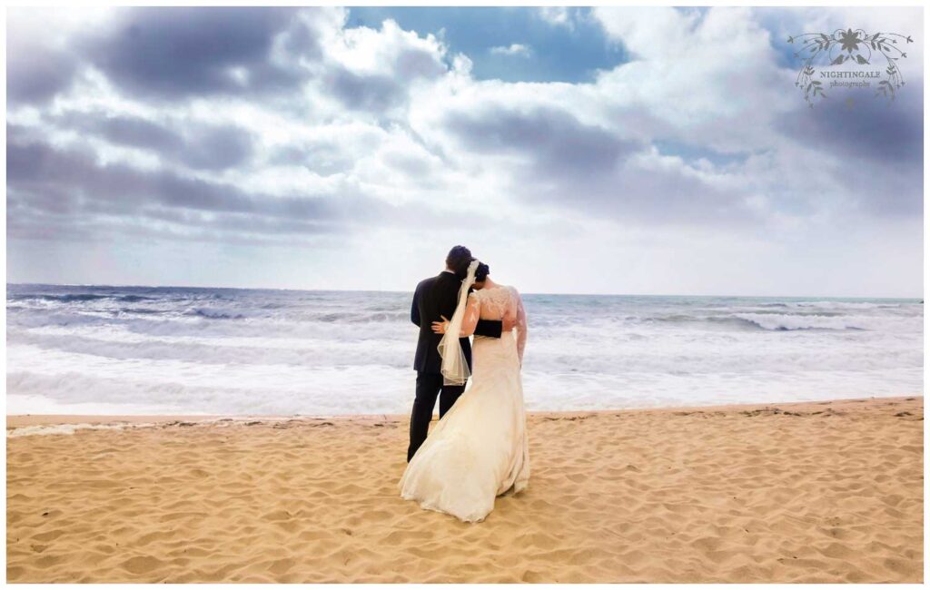 wedding portraits on the beach at the Ritz-Carlton Half Moon Bay