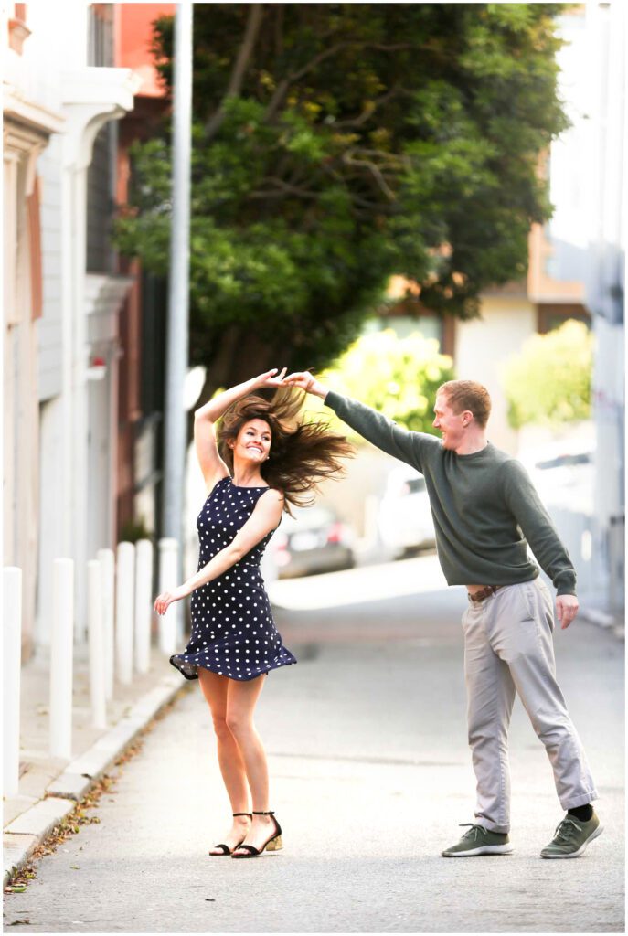 engagement photos in the north beach neighborhood of north beach