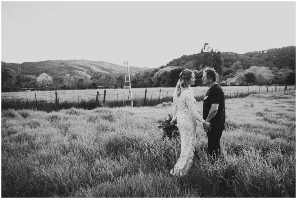 intimate wedding takes place in northern california ranch